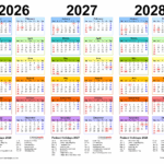 2026 2028 Three Year Calendar Free Printable PDF Templates