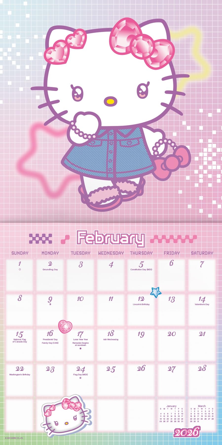 Amazon Hello Kitty Calendar 2026 Deluxe 2026 Hello Kitty And My Melody Wall Calendar Bundle With Over 100 Reminder Stickers Sanrio Friends Gifts Office Supplies Office Products