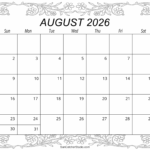 August 2026 Calendar Free Printable Free Printables Monograms Design Tools Patterns DIY Projects