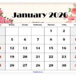 Blank January 2026 Calendar Printable PDF Templates