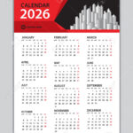 Calendar 2026 Template Wall Calendar 2026 Year Desk Calendar 2026 Design Week Start On Monday Poster Planner Stationery Printing Vertical Artwork Red Polygon Background Concept Royalty Free SVG Cliparts Vectors And Stock Illustration Image