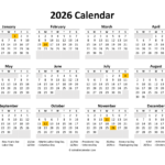 Download Printable Calendar 2026 Free Word Version