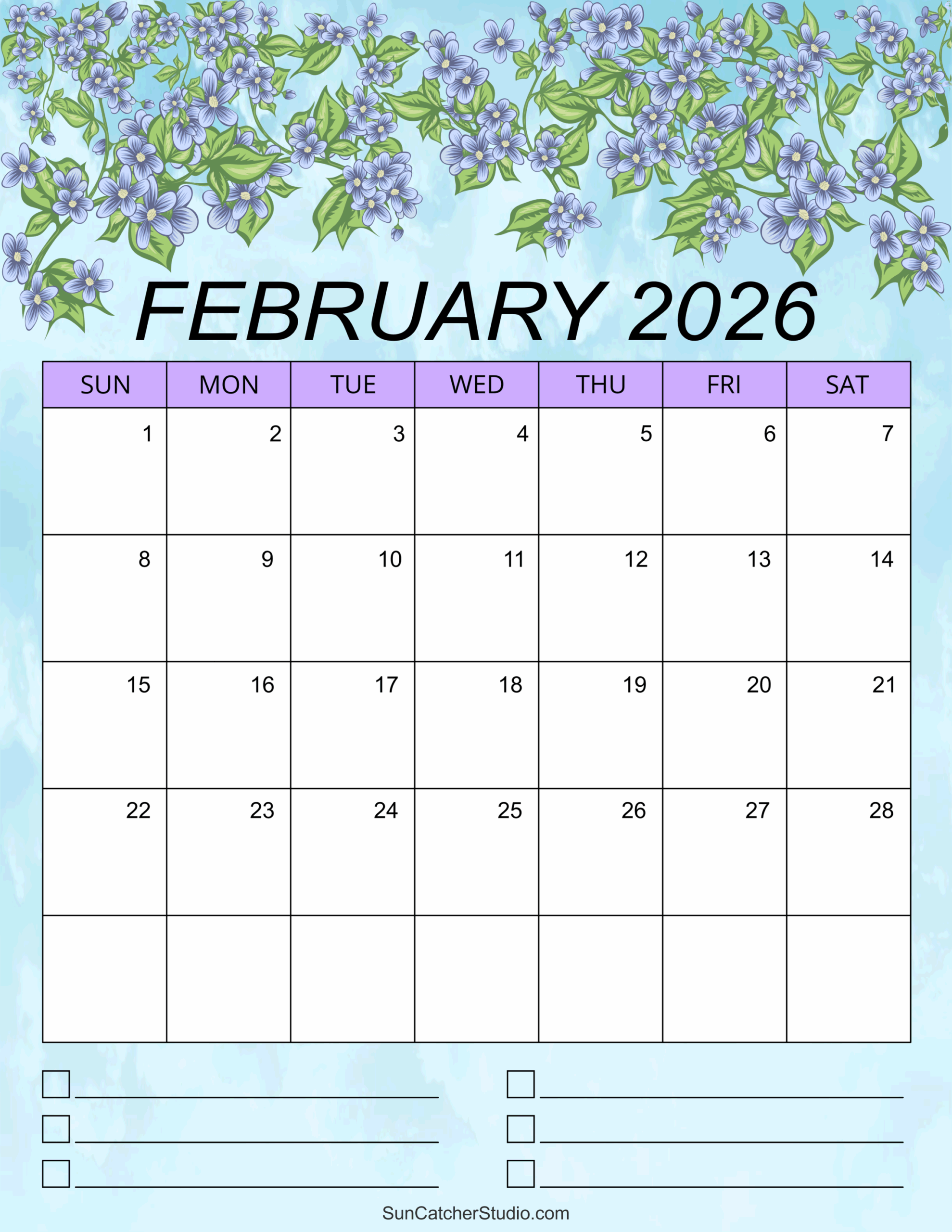 February 2026 Calendar Free Printable Free Printables Monograms Design Tools Patterns DIY Projects