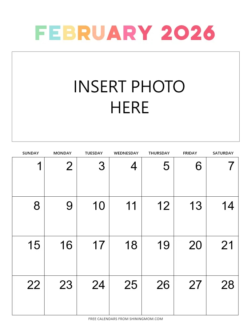 February 2026 Free Printable Calendar
