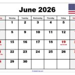 Free June 2026 Calendar Printable PDF With Holiday Templates