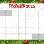 FREE PRINTABLE 2026 DECEMBER CALENDAR Cassie Smallwood