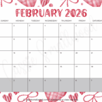 FREE PRINTABLE 2026 FEBRUARY CALENDAR Cassie Smallwood