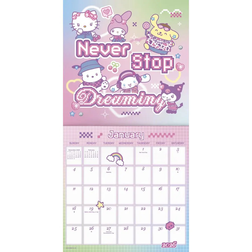 Hello Kitty And Friends Exclusive With Decal 2026 Wall Calendar Calendars 