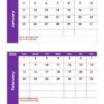 January And February 2026 Calendar Printable PDF 2 Month Calendar Template