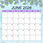 June 2026 Calendar Free Printable Free Printables Monograms Design Tools Patterns DIY Projects