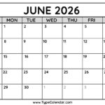 June 2026 Calendars Free Printable Templates