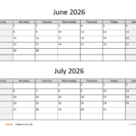 June And July 2026 Calendar WikiDates