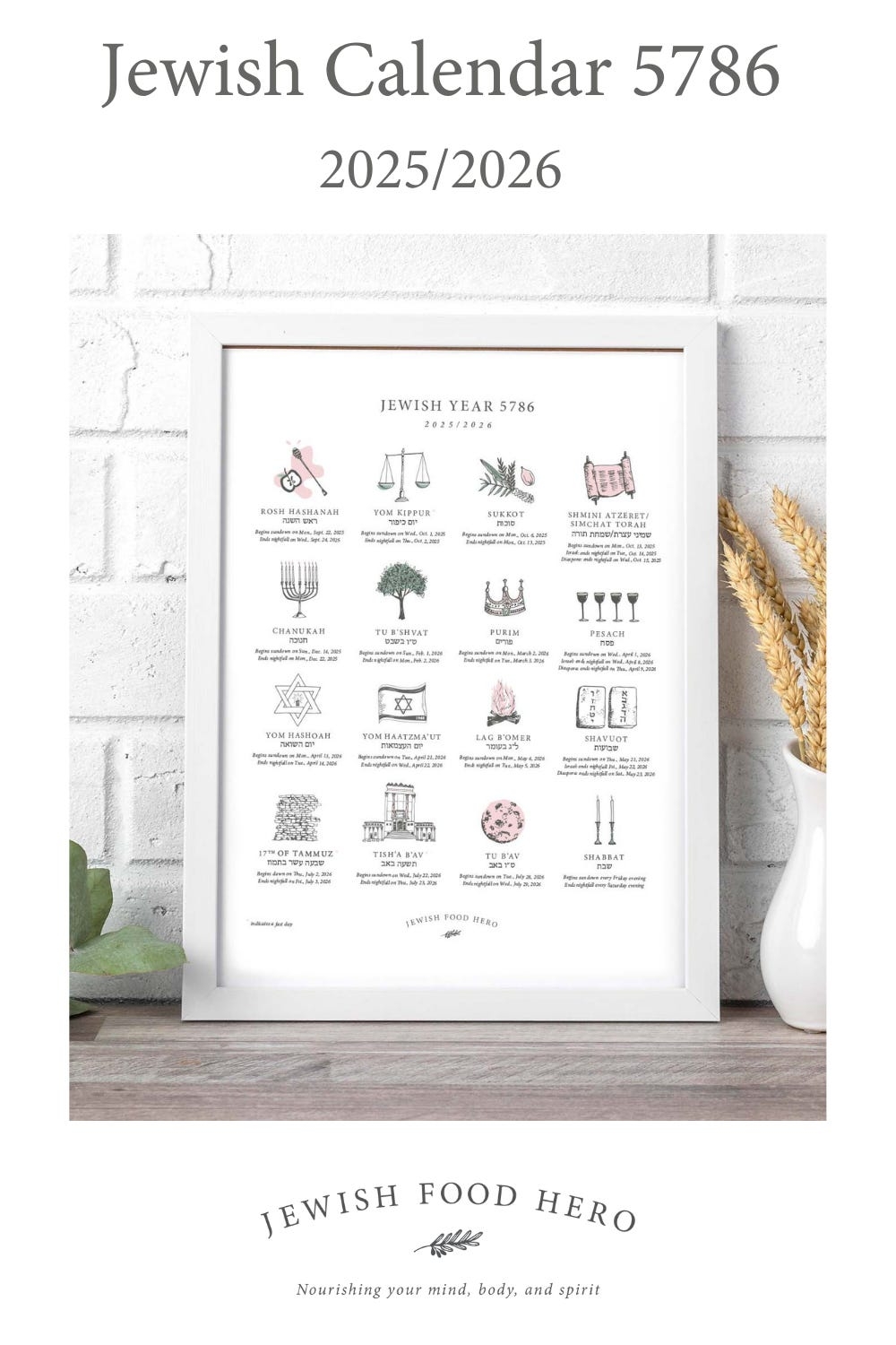 2025 2026 Jewish Calendar 25 