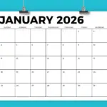 2026 8 5 X 11 Inch Calendar Template INSTANT DOWNLOAD Modern Bold Sans Serif Type Monthly Printable Desk Wall Calender Print Ready Etsy