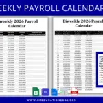 2026 Biweekly Payroll Calendar Template Editable MS Word Excel Google Docs And Sheets Etsy