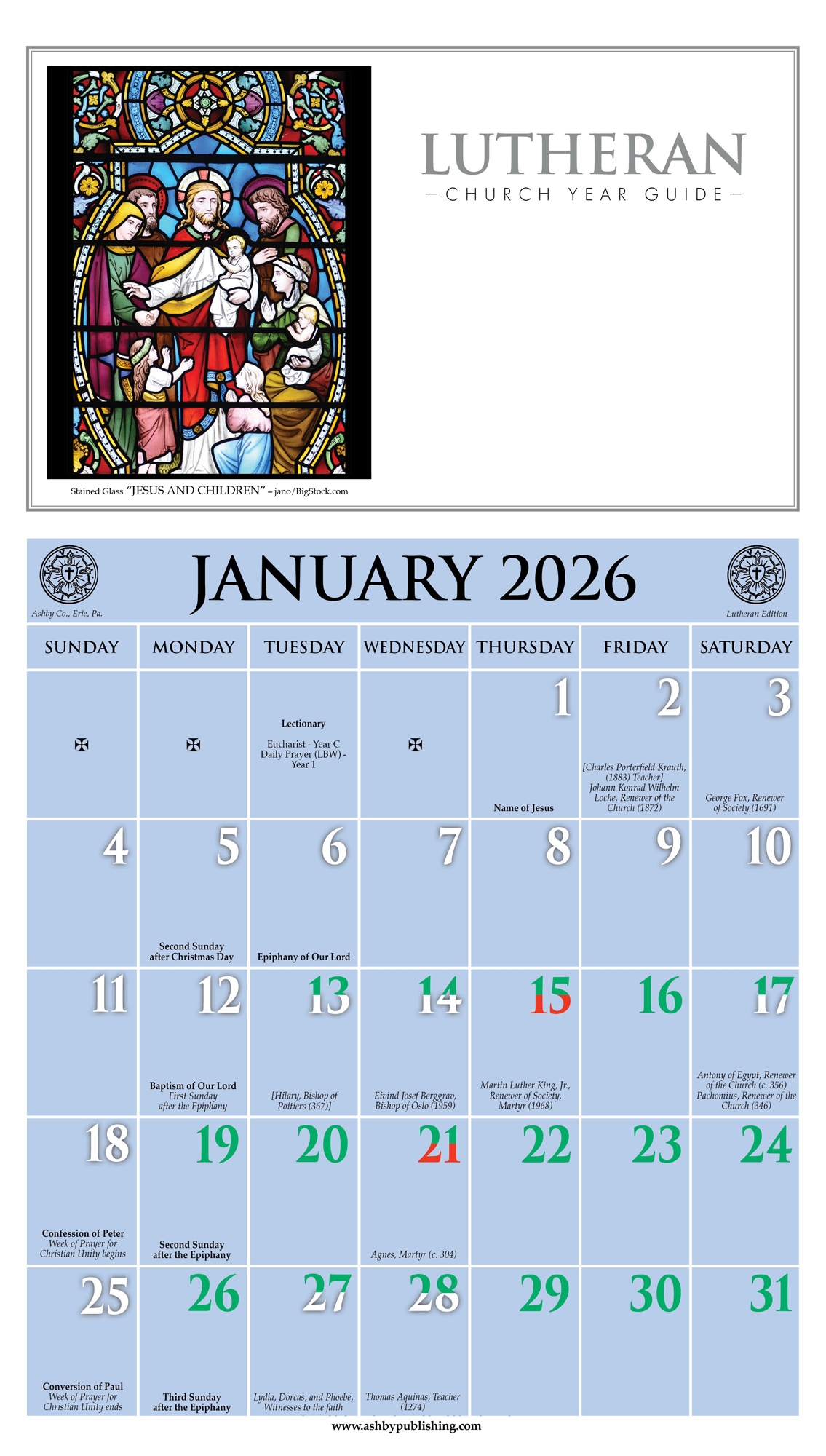 2026 Liturgical Calendar Printable