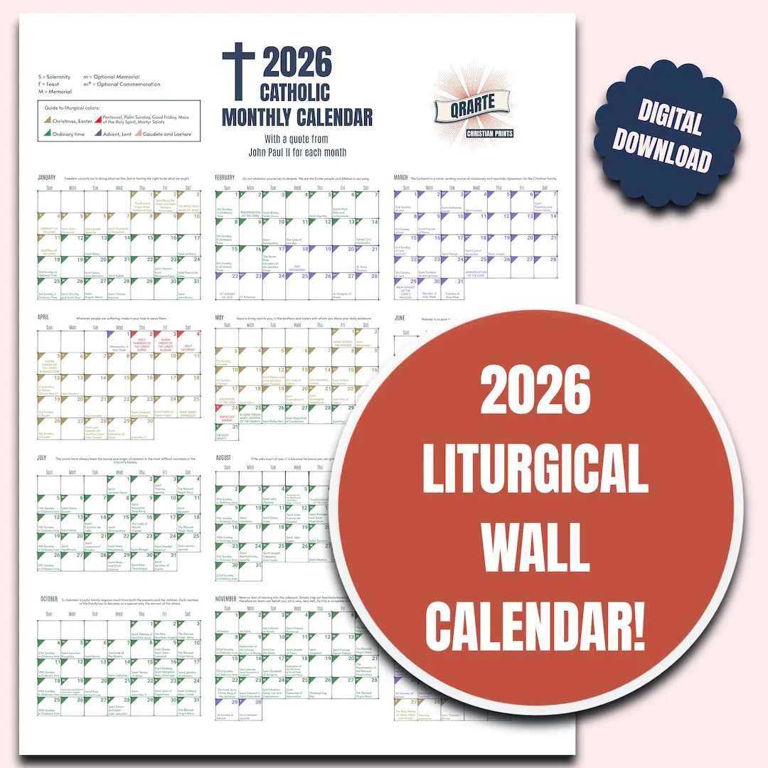 Catholic Calendar 2026 Printable Pdf Free Download