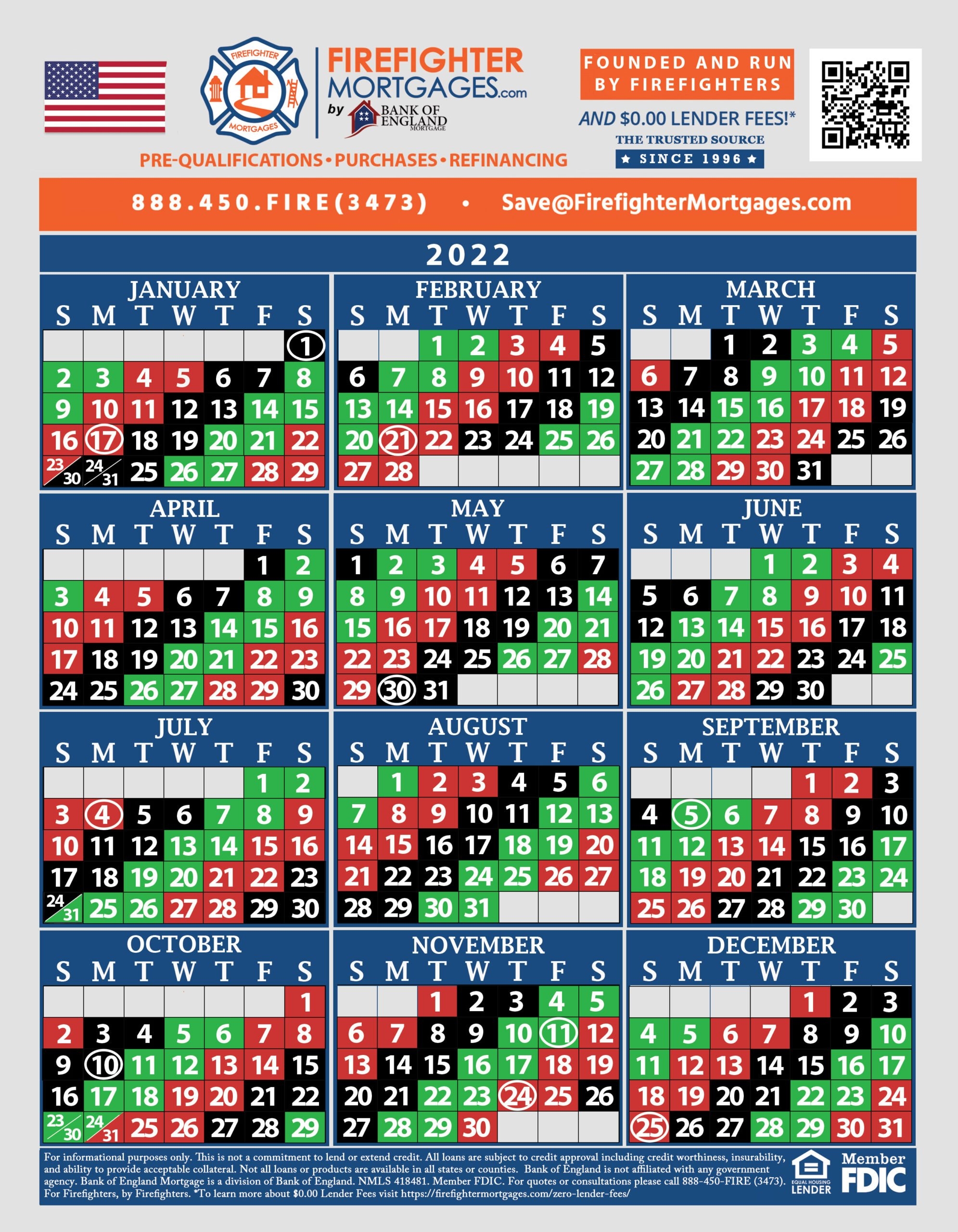 2026 Firefighter Shift Calendar 24 48 Printable