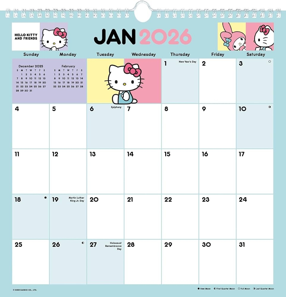Hello Kitty Calendar 2026 Printable