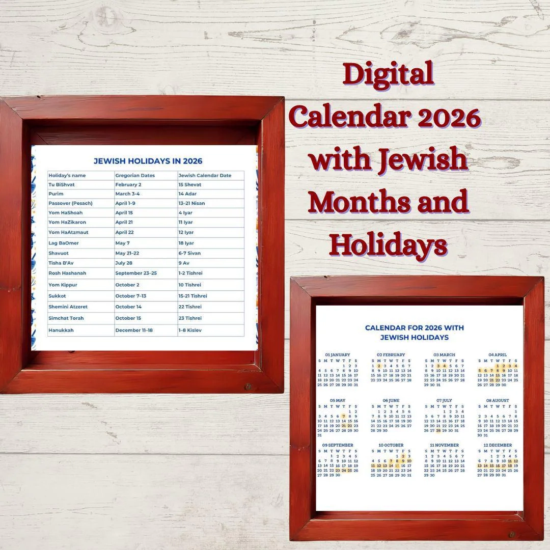 Jewish Calendar 2026 Printable Pdf Free Download