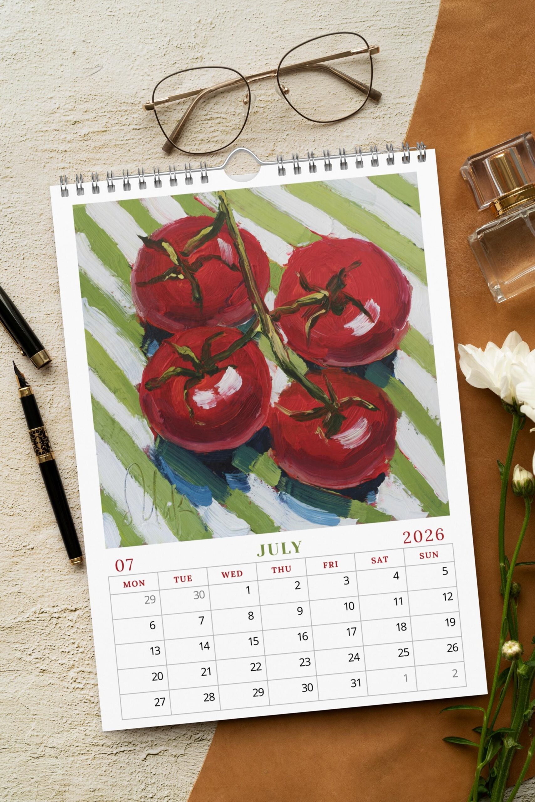 2026 Kitchen Wall Calendar Illustrated Food Art Tomatoes Oysters Pickles Gift For Foodies Etsy Israel