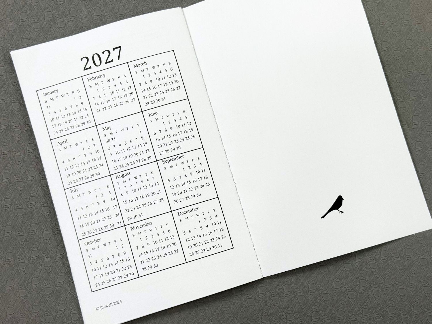 2026 Mini Printable Pocket Calendar Minimalist Style Instant Download Printable PDF You Make It Simple