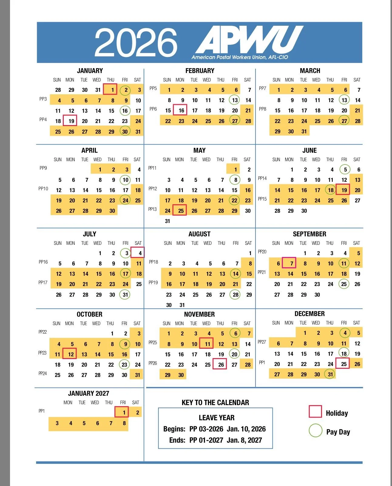 2026 Pay Period Calendar R USPS 2026 Pay Period Calendar R USPS