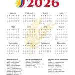 2026 Philippine Calendar With Holidays Free Printable PDF