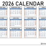 2026 Printable Calendar 123Calendars