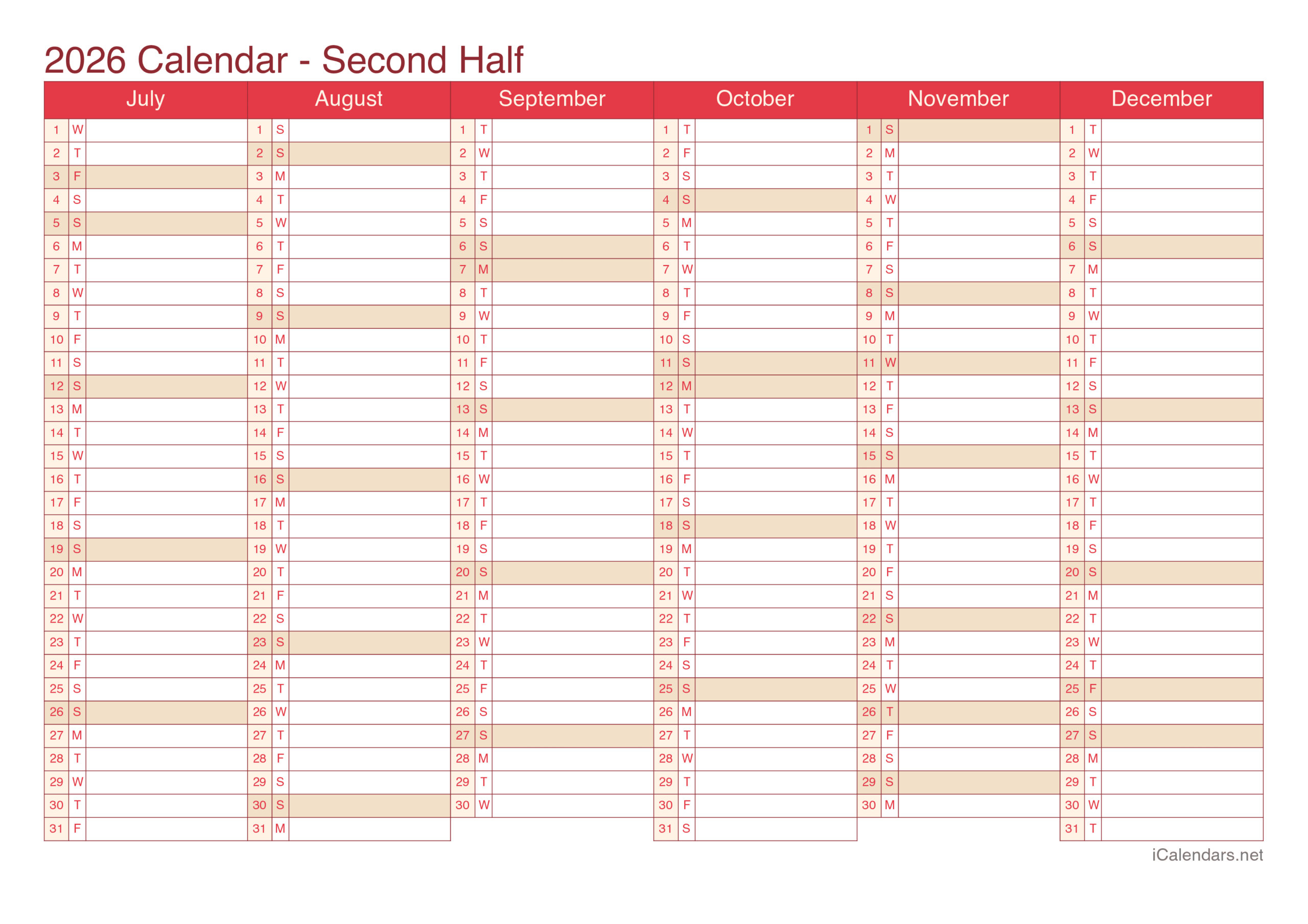 2026 Printable Calendar One Page Excel