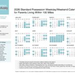 2026 Texas Standard Possession Calendar Child Custody Guide