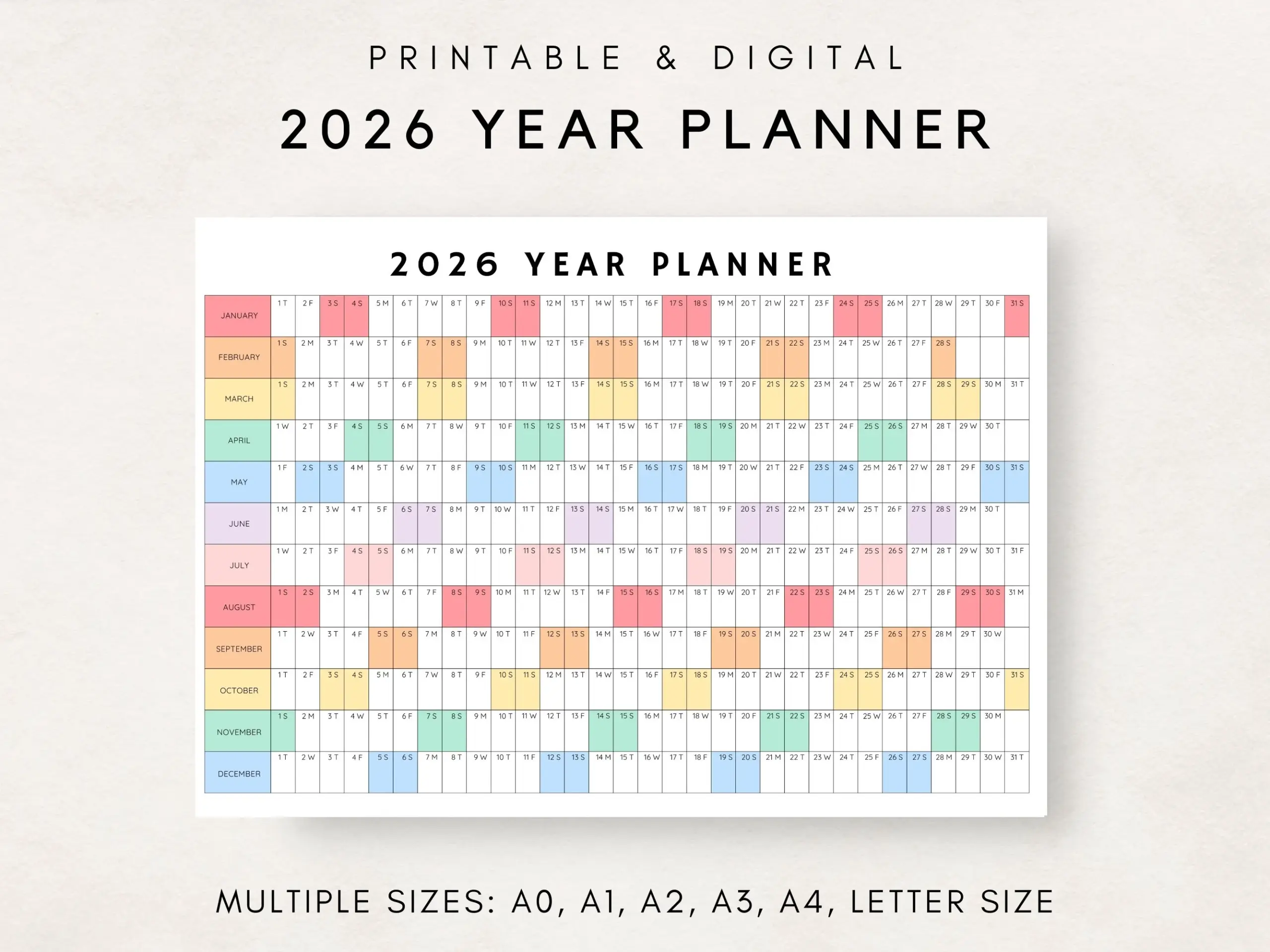 Printable Yearly Calendar 2026