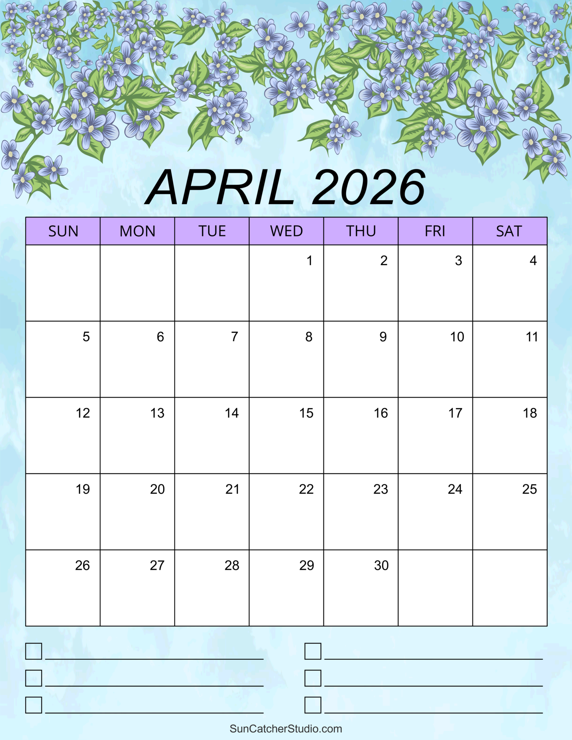 April 2026 Calendar Free Printable Free Printables Lettering SVG Files Tools Apps