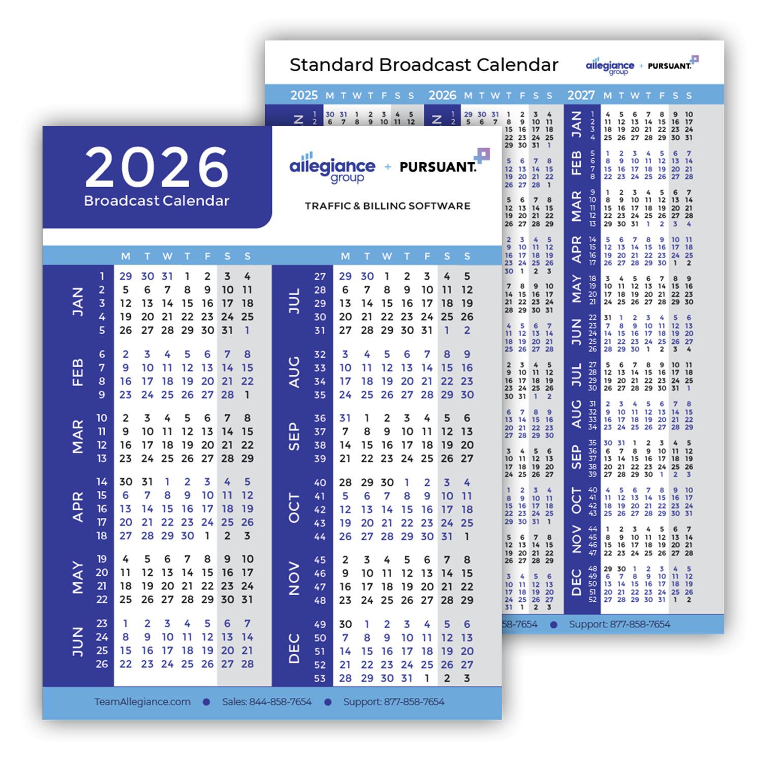 2026 Broadcast Calendar Printable