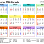 Canada Calendar 2026 Free Printable PDF Templates