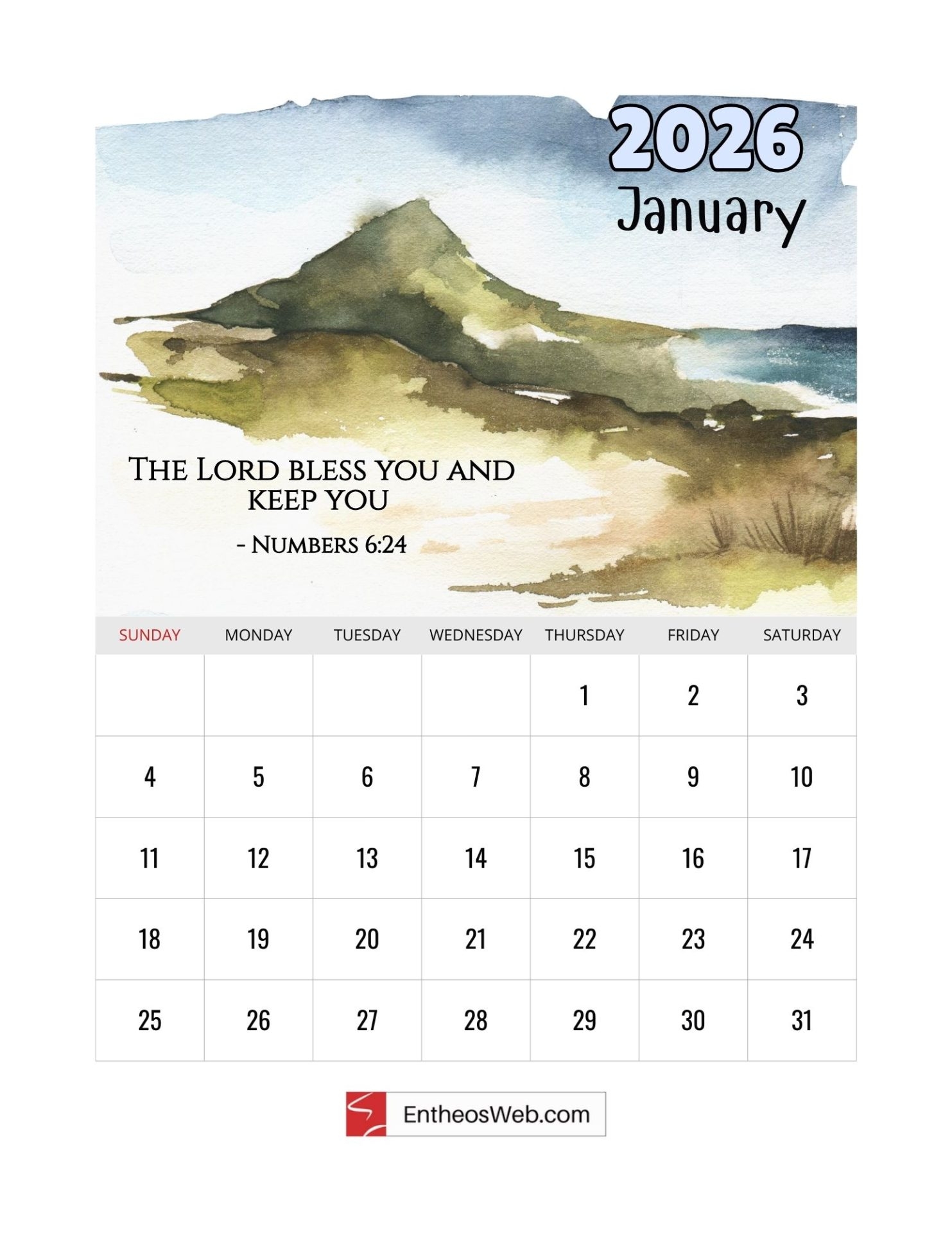 Christian 2026 Calendar With Bible Verses EntheosWeb