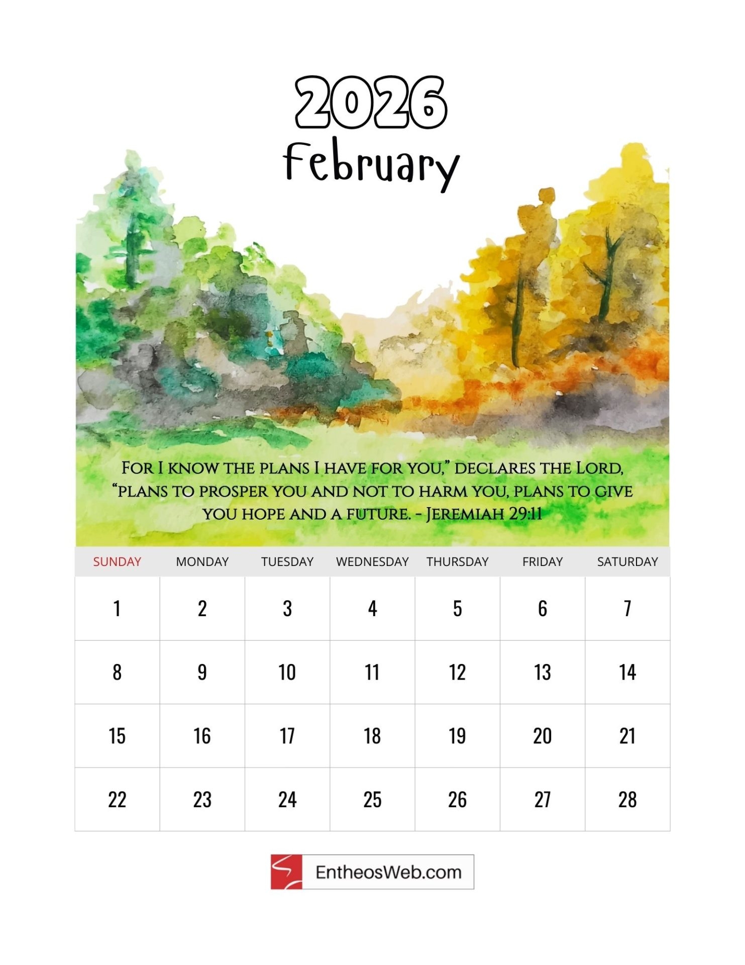 Christian 2026 Calendar With Bible Verses EntheosWeb