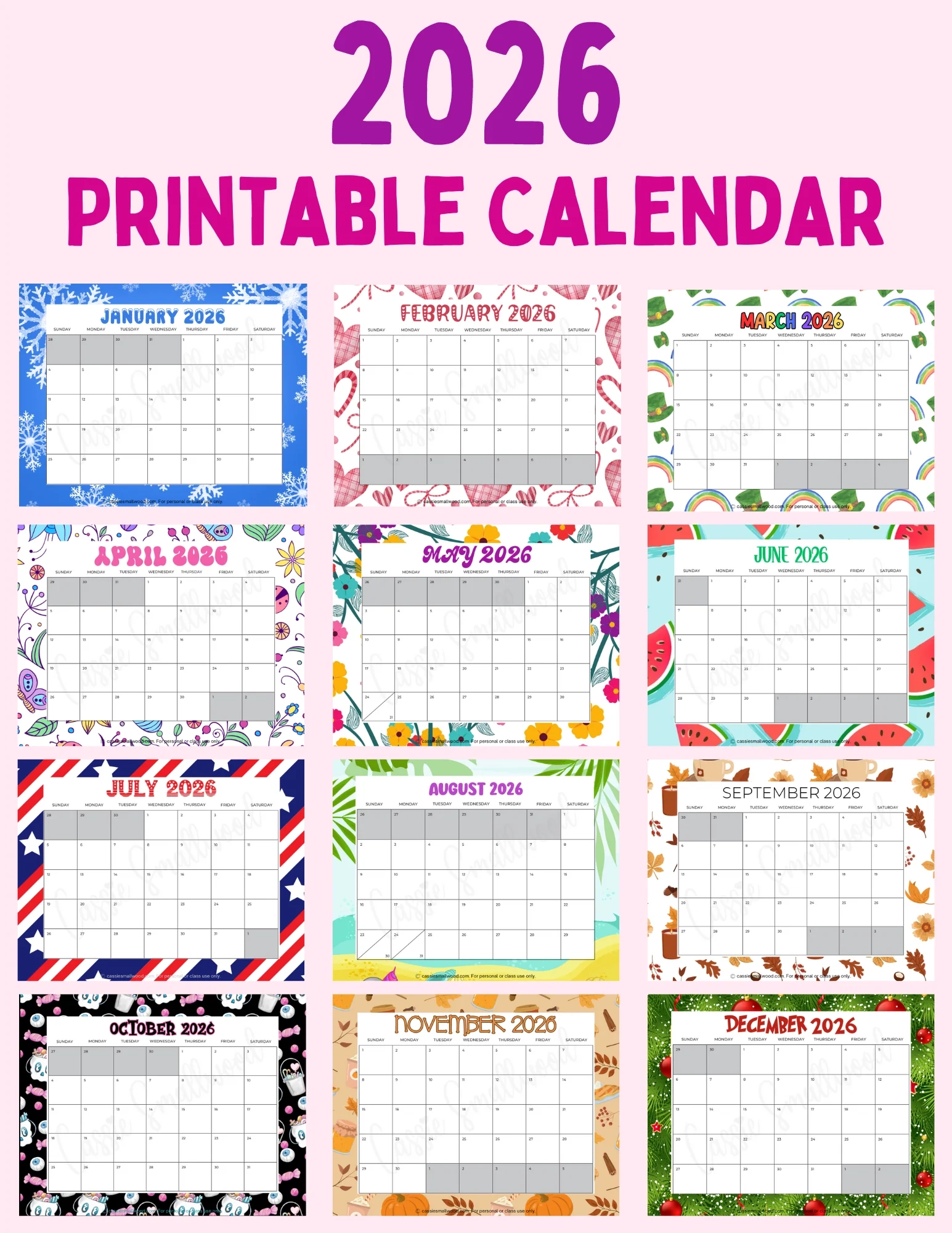 Printable Weekly Calendar 2026