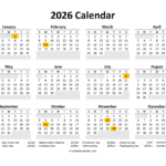 Download Printable Calendar 2026 Free Word Version