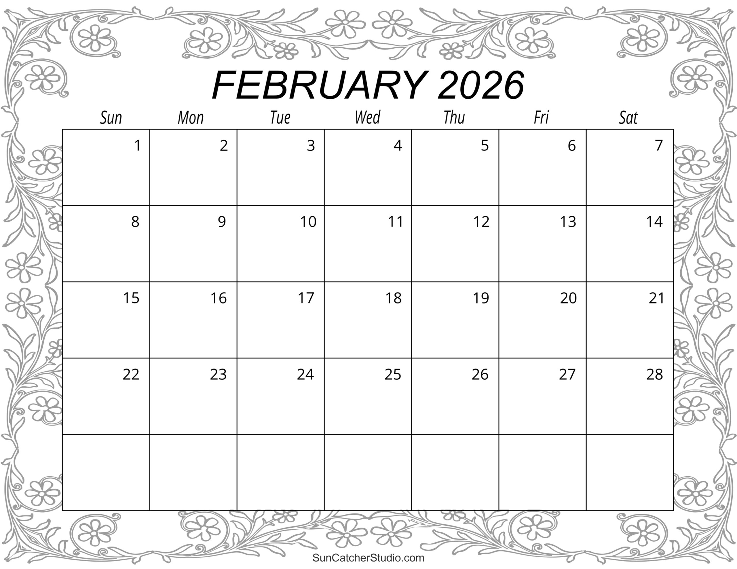 February 2026 Printable Calendar