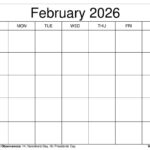 February 2026 Calendar Printable Templates More