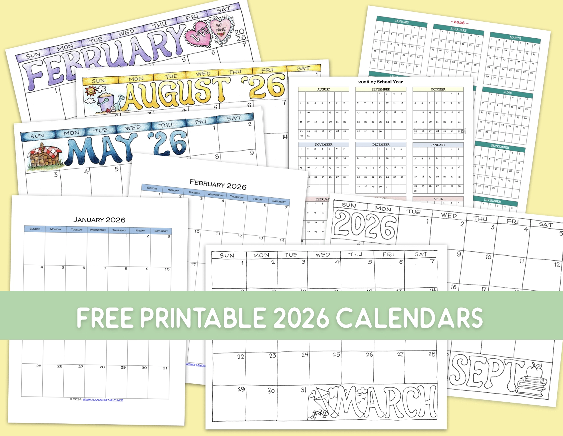 Free 2026 Calendars Flanders Family Home Life