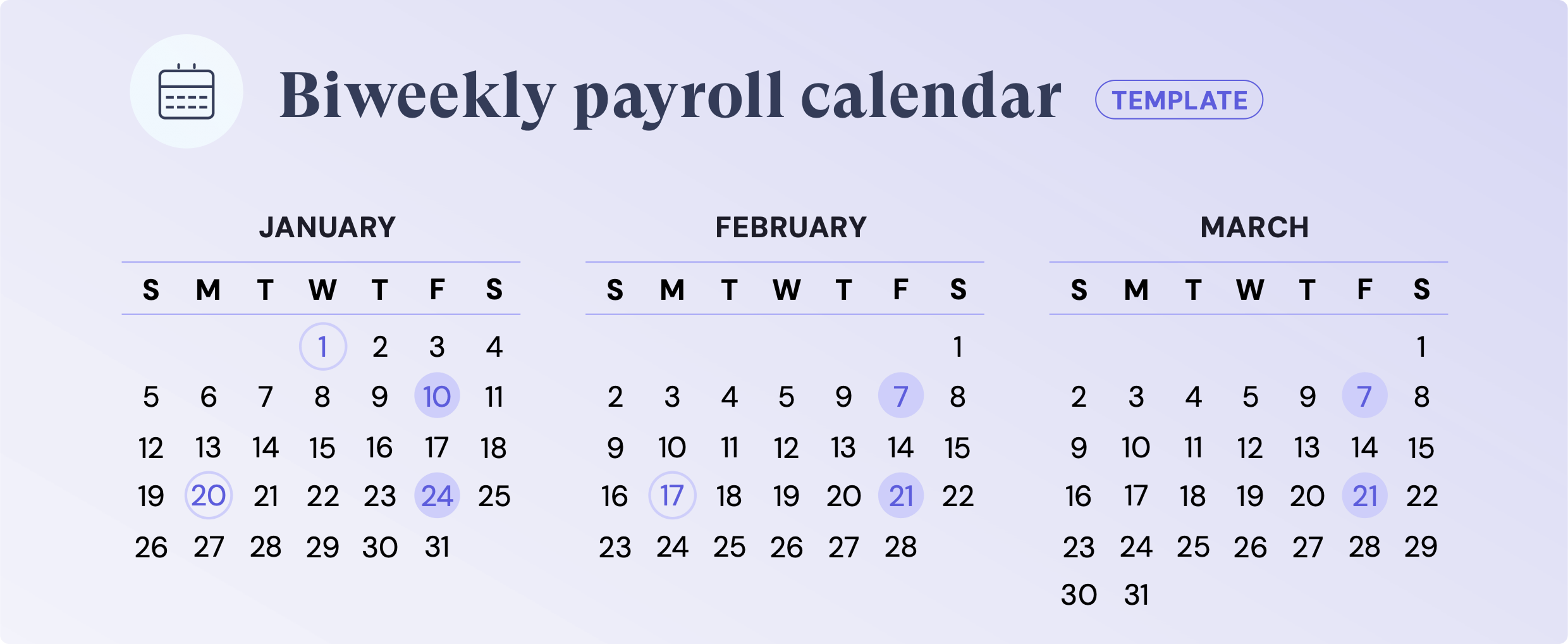 2026 Biweekly Payroll Calendar Printable