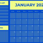 Free Blue January 2026 Countdown Calendar Template To Edit Online