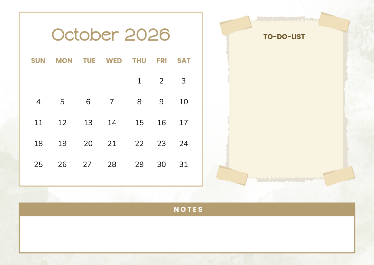 Free Calendar To Do List 2026