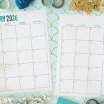 Free Printable 2 Page Blank Monthly Calendar 2026