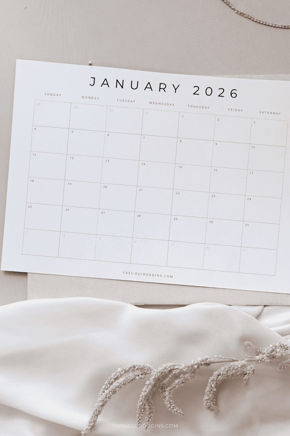 2026 Printable Calendar By Month