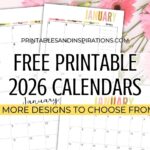 Free Printable 2026 Monthly Calendar Template PDF Printables And Inspirations