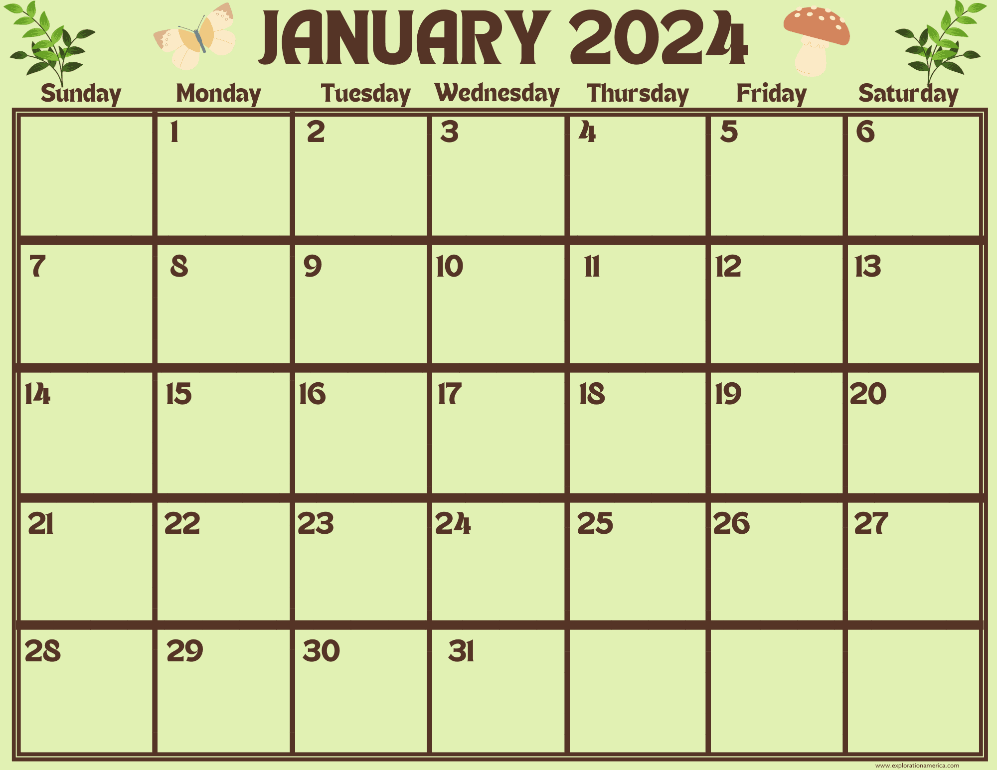 Silver Dollar City 2026 Calendar Printable