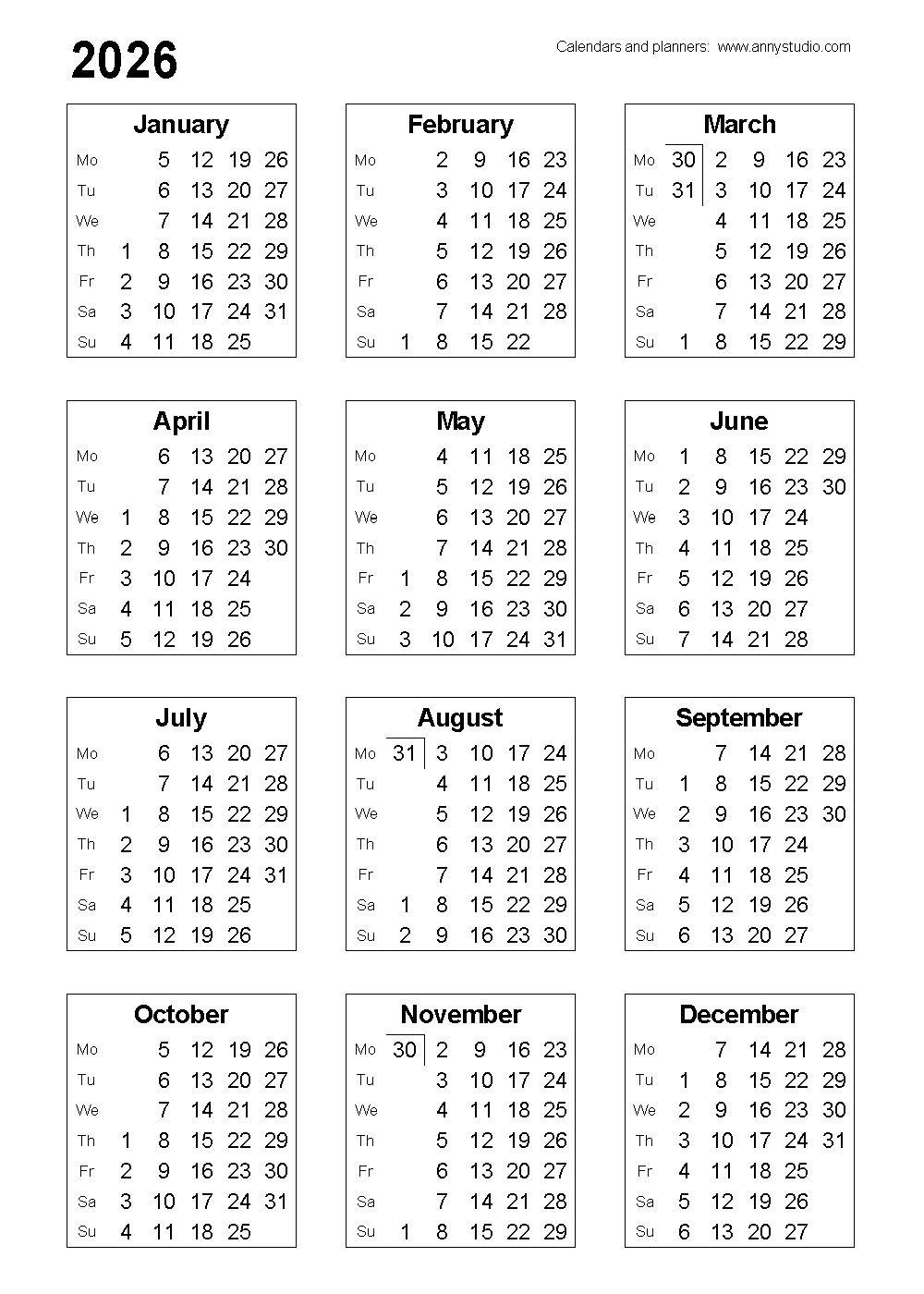 Printable 2026 Calendar Uk Printable 2026 Calendar Uk